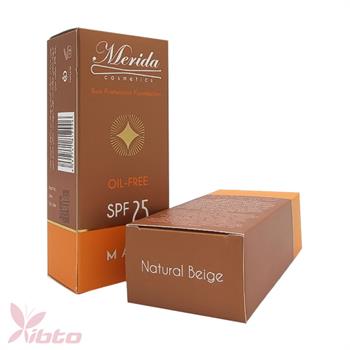 ضد آفتاب رنگی فاقد چربی SPF 25 رنگ Natural Beige مدل Long Lasting مریدا Merida