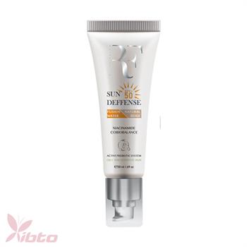 کرم ضد آفتاب پوست چرب رنگ بژ طبیعی آر اف RF SUN DEFENSE  TINTED NATURAL BEIGE OIL SKIN